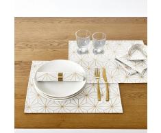 La Redoute Interieurs Mantel individual estampado NORDIC STAR, lote de 2 blanco