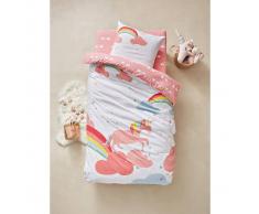 VERTBAUDET Conjunto de funda nórdica + funda de almohada infantil UNICORNIO rosa