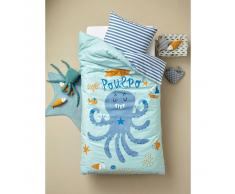 VERTBAUDET Conjunto funda nórdica + funda de almohada infantil SUPER PULPO azul