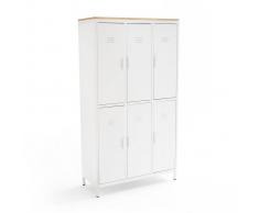 La Redoute Interieurs Armario/vestuario con 6 puertas de metal de roble HIBA blanco