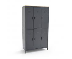 La Redoute Interieurs Armario/vestuario con 6 puertas de metal de roble HIBA gris