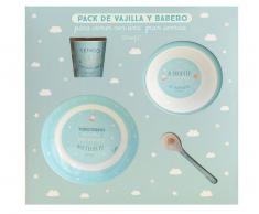 Laken Set Vajilla Melamina+babero+vaso Mr. Wonderful By Laken 6m+