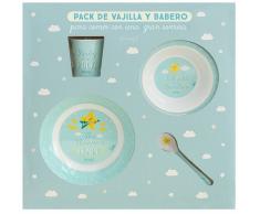 Laken Set Vajilla Melamina+babero+vaso Mr. Wonderful By Laken 6m+