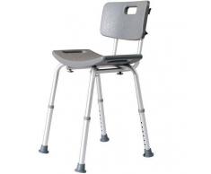 HOMCOM Silla de Ducha Antideslizante y Regulable para Baño WC - Gris y Plata - 55x50.6x67.5-85.5cm (LxAnxAl)