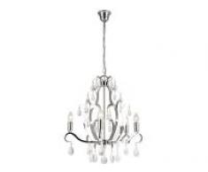 Lampara araña cristal cromada 5 luces
