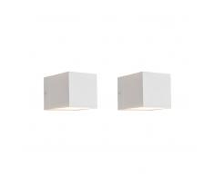 QAZQA Set de 2 apliques de pared TRANSFER blanco
