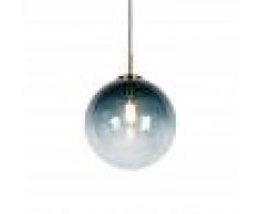 QAZQA Art deco lámpara colgante de latón con cristal azul océano 33 cm - Pallon