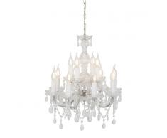 QAZQA Lámpara de araña cristal redonda vintage con brazos en C 12 luces - MARIE THERESA