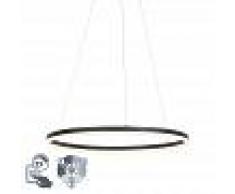 QAZQA Lámpara colgante negra 80cm LED regulable 3 pasos - ANELLO