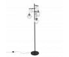 QAZQA Lámpara de pie moderna negro con cristal transparente 3 luces - BOLSENA
