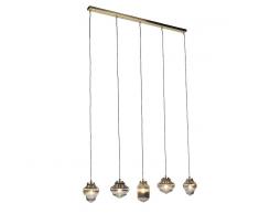 QAZQA Lámpara colgante Art Dèco latón con cristal ahumado 5 luces - BOLSENA