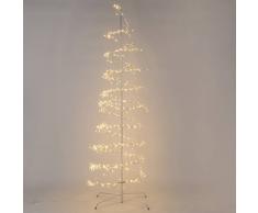 Kaemingk Árbol de Navidad ESPIRAL intermitente LED blanco cálido 2,4 metros