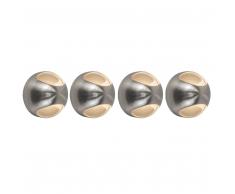 QAZQA Set de 4 apliques de pared OJO acero