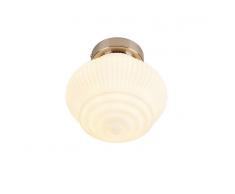 QAZQA Plafón Art Dèco acero con cristal opalino - ORTA