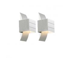 QAZQA Set de 2 apliques de pared AMY en aluminio