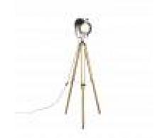 QAZQA Lámpara de pie con trípode de madera y foco de estudio - Tripod Construct