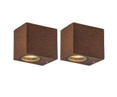 QAZQA Set de 2 apliques de pared BALENO I óxido