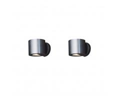 QAZQA Set de 2 apliques de pared EFFECT redondo