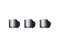 QAZQA Set de 3 apliques de pared EFFECT redondo