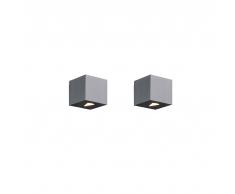 QAZQA Set de 2 apliques de pared EFFECT cuadrado