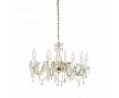 QAZQA Lámpara de araña cristal redonda vintage con brazos en S 8 luces - MARIE THERESA