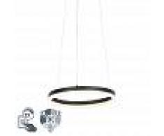 QAZQA Lámpara colgante negra 40cm LED regulable 3 pasos - ANELLO