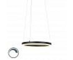 Paul Neuhaus Lámpara colgante negra 40cm LED y regulador - ANELLO