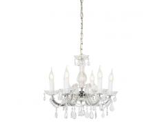 QAZQA Lámpara de araña cristal vintage con brazos en C 6 luces - MARIE THERESA