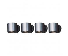 QAZQA Set de 4 apliques de pared EFFECT redondo
