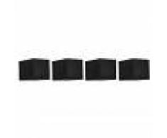 QAZQA Set de 4 apliques de pared TRANSFER negro