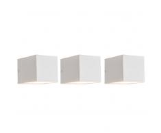 QAZQA Set de 3 apliques de pared TRANSFER blanco