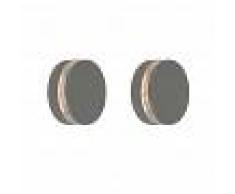 QAZQA Set de 2 apliques de pared THEO redondo gris oscuro LED