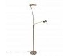 QAZQA Lampara de pie moderna bronce con brazo de lectura LED - MONTE CARLO