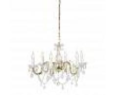 QAZQA Lámpara de araña cristal redonda vintage con brazos en S 6 luces - MARIE THERESA