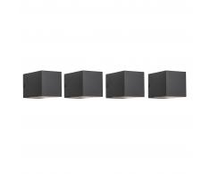QAZQA Set de 4 apliques de pared TRANSFER gris oscuro