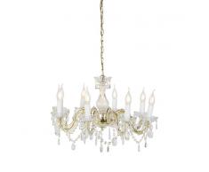 QAZQA Lámpara de araña cristal redonda vintage con brazos en S 8 luces - MARIE THERESA