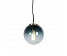 QAZQA Art deco lámpara colgante de latón con cristal azul océano 20 cm - Pallon
