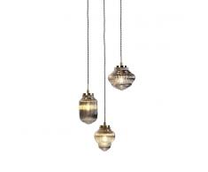 QAZQA Lámpara colgante Art Dèco latón con cristal ahumado 3 luces - BOLSENA