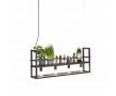 QAZQA Lámpara colgante moderno negro con estante 4 luces - CAGE RACK