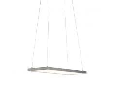 Trio Leuchten Lámpara colgante moderna alargada acero con cristal con LED - PENNE