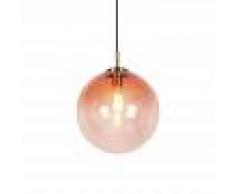 QAZQA Lámpara Art Deco colgante de latón con vidrio rosa 33 cm - Pallon