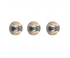 QAZQA Set de 3 apliques de pared OJO acero
