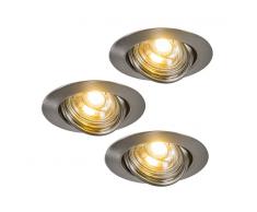 QAZQA 3 Focos empotrables LED EDO orientables acero