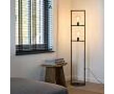 QAZQA Lámpara de pie moderna 2-luces 150cm E27 negro - SIMPLE CAGE