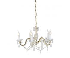 QAZQA Lámpara de araña cristal redonda vintage con brazos en S 5 luces - MARIE THERESA