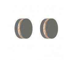 QAZQA Set de 2 apliques de pared THEO redondo gris oscuro LED
