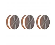 QAZQA Set de 3 apliques de pared THEO redondo LED