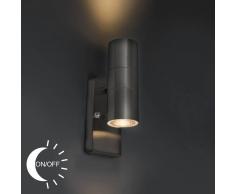 QAZQA Aplique DUO acero sensor crepuscular