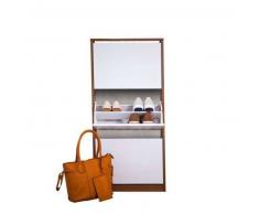 Blanco Mueble Zapatero Eufrates 23ab Blanco + Nogal