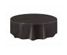 Mantel redondo de plástico negro - 2,13 m